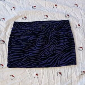 Purple & Black Zebra Print Skirt